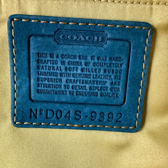 Vintage Coach Nubuc Chelsea Large Hobo in Teal and Compact Wallet - Picture 12 of 14